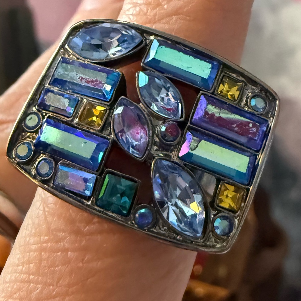Givenchy Blue and Yellow Gemstone Ring